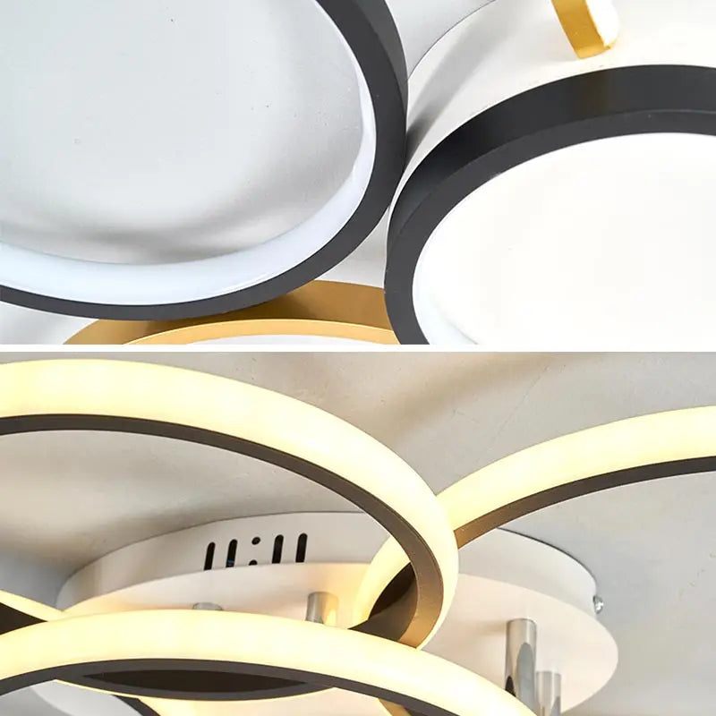 LED Ceiling Chandelier Remote Control Living Room Bedroom Kitchen Lamp White