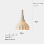 Silk Pendant Lights: Nordic Minimalist LED Chandelier for Dining Room, Bedroom, Bar