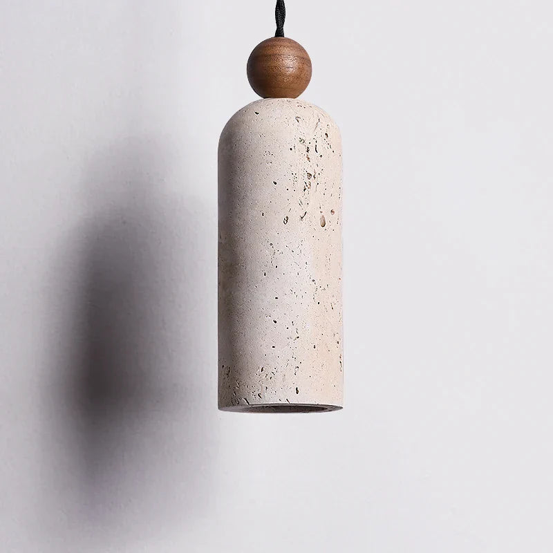 Afralia™ Wabi Sabi LED Pendant Lamps Yellow Travertine Hanging Light for Home Decor