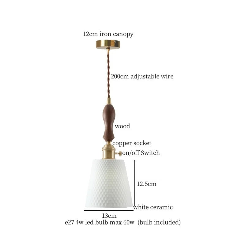 Ceramic LED Hanging Pendant Light - Modern Nordic Design for Home Decor