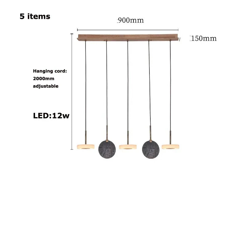 Burlywood Marble LED Ceiling Chandelier for Living Room