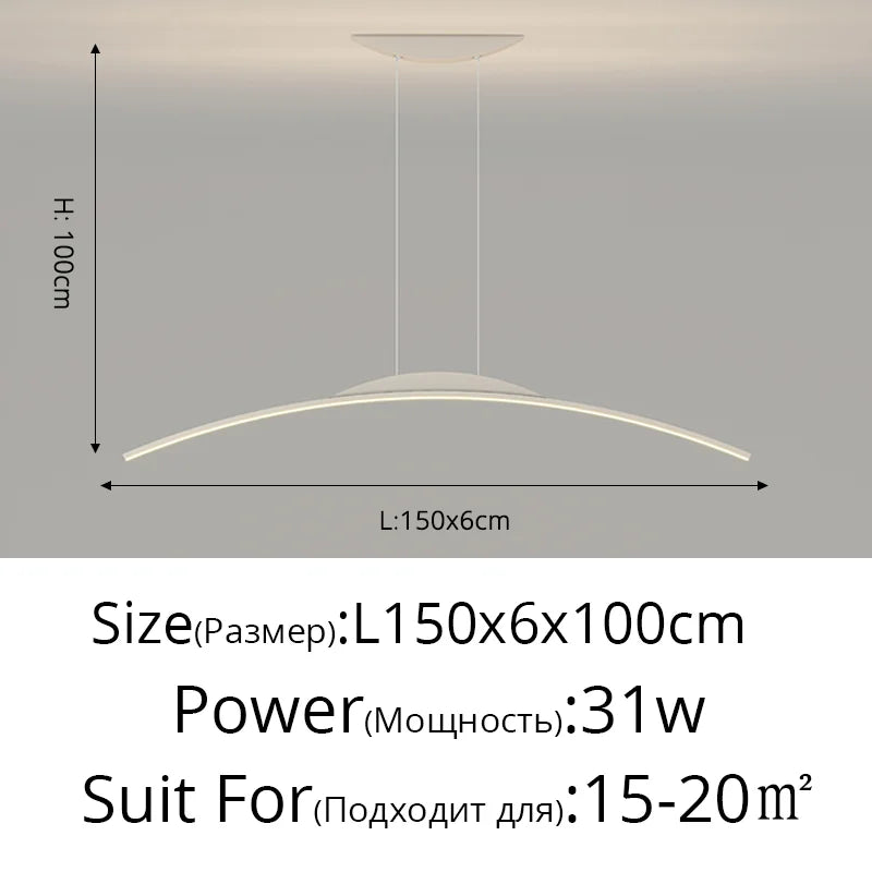 LED Ceiling Pendant Lamp: Minimalist Chandelier, Height Adjustable, Home Decor Solution