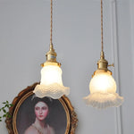 White Bud Glass LED Pendant Light - Modern Kitchen Restaurant Hang Lamp