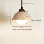 Afralia™ Yellow Travertine Cylinder Stone LED Pendant Lights for Interior Lighting
