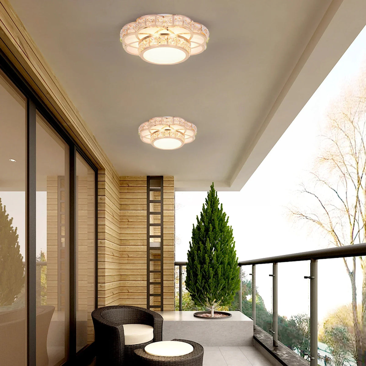 Flower Crystal LED Ceiling Lamp Chandelier Light for Home Hotel Living Room