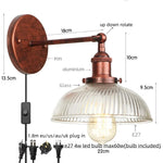 Silver Rural LED Wall Sconce Clear Glass Industrial Art Loft Stair Light