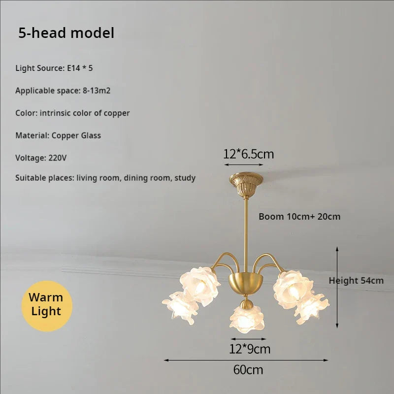 Elegant Flower Chandelier - Modern Retro Medieval Style for Living Room Dining Bedroom
