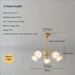 Elegant Flower Chandelier - Modern Retro Medieval Style for Living Room Dining Bedroom