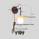 Yellow Travertine LED Wall Lamp Iron Pull Chain Switch Nordic Modern Stair Light