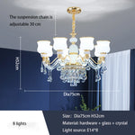 European Luxury Crystal Chandelier: Elegant Main Light for Living Room, Dining Room, Hall