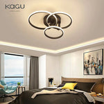 Modern LED Ceiling Chandelier in Gold & Black for Living Room, Bedroom, Study - Dimmable Indoor Lighting