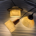 Afralia™ Marble LED Hanging Lights Wood Pendant Lamp for Indoor Home Decor