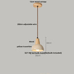 Yellow Travertine Stone LED Pendant Light for Dining Room Restaurant.