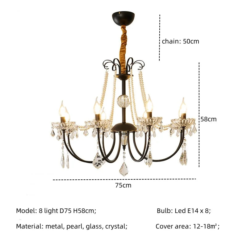 Crystal LED Chandelier Living Room Luxury Lighting E14 Pendant Lamparas