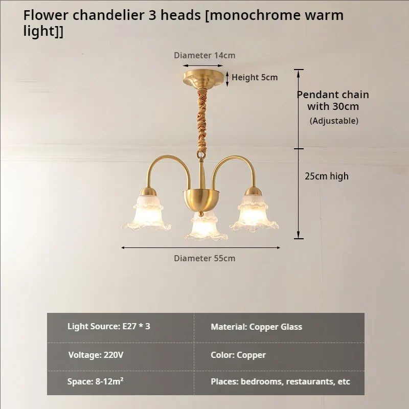 Luxury European Copper Chandelier for Living Room, Bedroom, and Dining Room