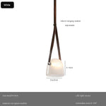 Glass Pendant Chandelier: Modern Leather Belt Luxury LED Lighting for Home Decor