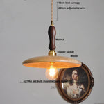 Walnut Wood LED Pendant Light, Modern Nordic Hanging Lamp for Home Decor