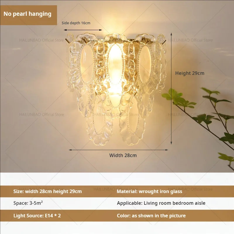 Luxe Crystal Glass Wall Lamp for Aisle, Living Room, Bedroom & Corridor Lighting