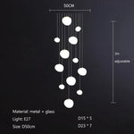 Nordic Glass Lampshade LED Ceiling Chandelier for Home Decoration