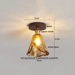 Brass Glass Ceiling Lamp Modern LED Light Fixture - Elegant Home Decor