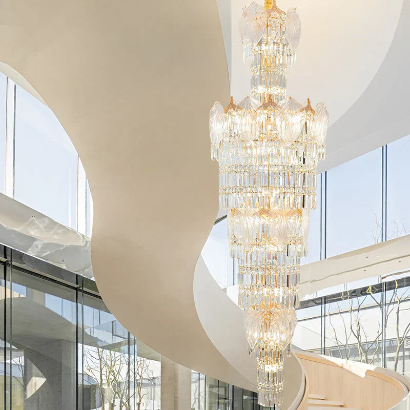 Crystal European Long Chandelier for Elegant Living Room Décor