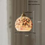 Wood LED Glass Pendant Light: Modern Nordic Adjustable Hanging Lamp