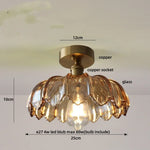 Smoke Gray Glass LED Ceiling Light - Modern Nordic Style