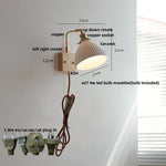 Afralia™ Globe Ceramic Walnut Wood Wall Light with Pull Chain Switch and Rotatable Design