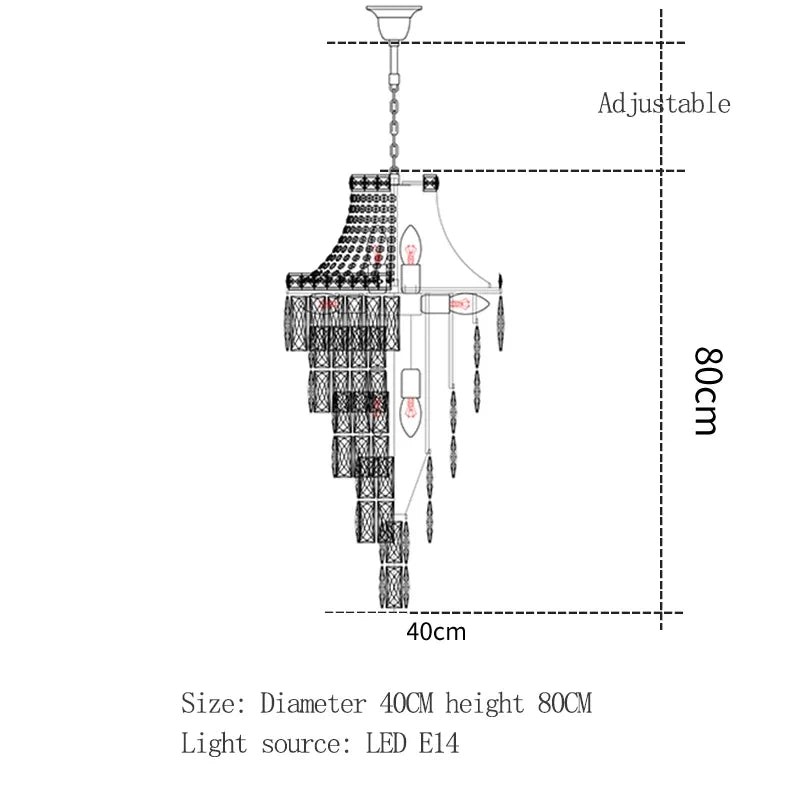 Crystal Luxury Chandelier for Hotel Lobby, Living Room, Villa Decor