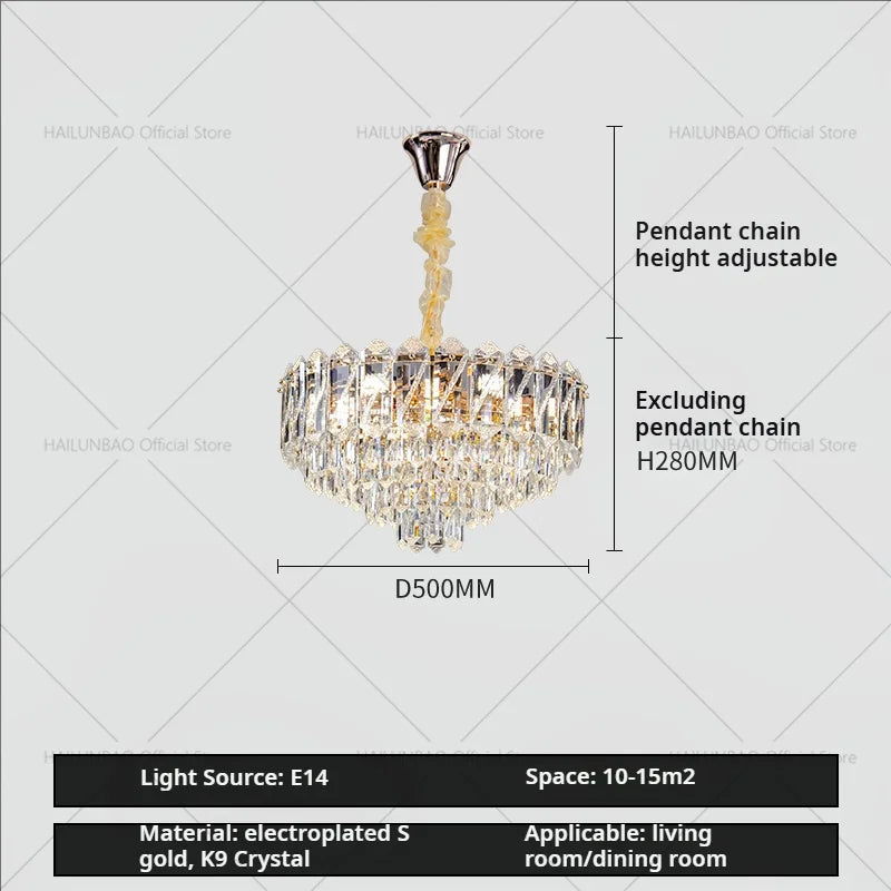 Crystal Chandelier: Luxury French Style Light for Elegant Living Room & Dining Area