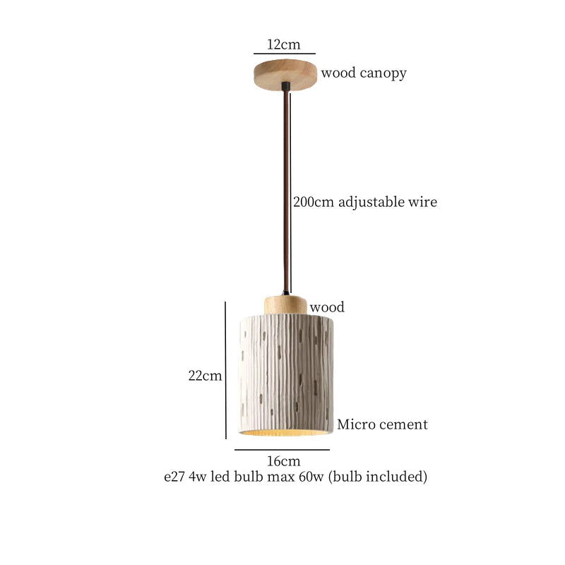 Afralia™ Cement LED Pendant Lights for Bedroom Living Room Kitchen House Decor