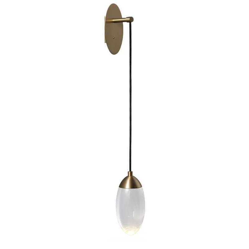 Crystal LED Wall Light: Elegant Copper Lighting for Bedroom, Living Room, Staircase