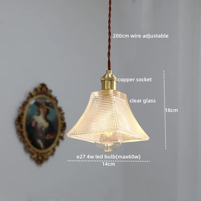 Copper Glass LED Pendant Light for Modern Home Decor