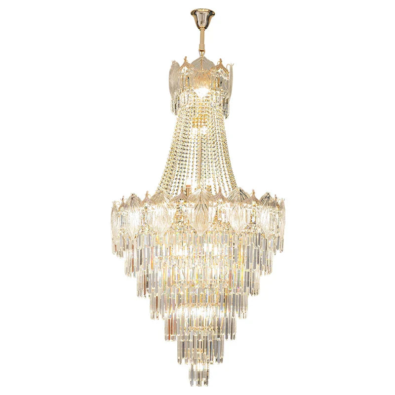 Elegant Simple Staircase Chandelier LED Livingroom Villa Creative Hotel Lighting