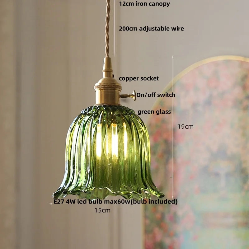 Wicker Glass LED Pendant Light - Modern Adjustable Fixture for Restaurant & Coffee Bar