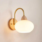 LED Glass Iron Wood Wall Light Fixture Modern Nordic Bedside Lamp