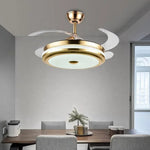 42" Smart LED Ceiling Fan Light with Retractable Blades and Remote Control
