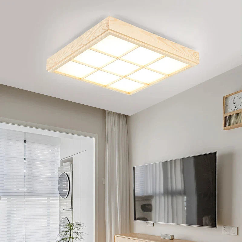 Modern Wood Ceiling Chandelier LED Lights for Living Room and Kitchen