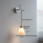 Afralia™ Ceramic LED Wall Lamp with Pull Chain Switch, Adjustable Stair Light Sconce