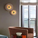 LED Marble Brass Wall Sconce: Modern Art Deco Round Light for Parlor & Aisle
