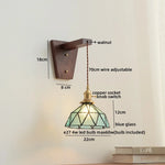 Walnut Glass LED Wall Light Fixture | Modern Bedroom Bathroom Living Room Lamp