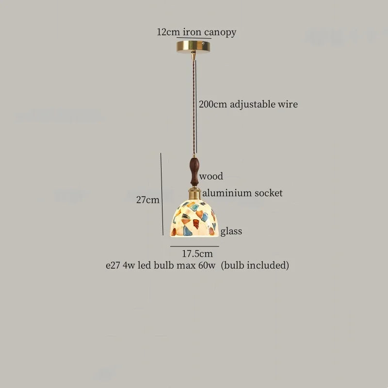 Glass LED Tiffany Style Pendant Light for Home Decor