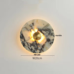 Yellow Travertine LED Wall Lamp, Modern Glass Ball Bathroom Mirror Light