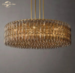 LED Smoke Glass Chandelier Pendant Light for Living Room Decor