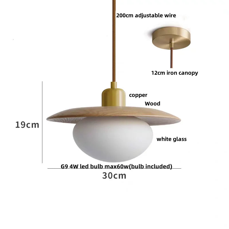 White Glass LED Pendant Lamp: Modern Nordic Design, Adjustable Hanging Fixture
