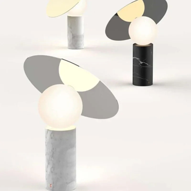 Marble Living Room Lamp: Nordic Designer Art Ball Bedroom Desk Light