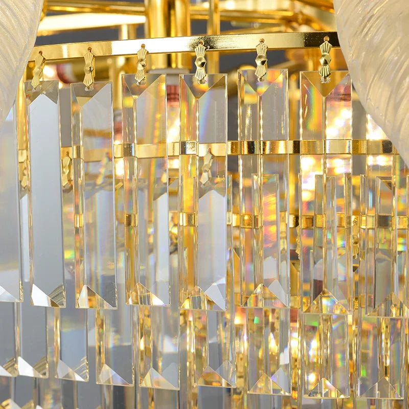 Luxury Spiral Staircase Chandelier for Duplex Villa Hall and Hotel Project