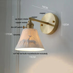 Copper LED Sconce Wall Lamp Pull Chain Switch Nordic Modern Ceramic Mirror Light