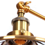 Vintage Gold Industrial Wall Lights with Pull Chain Switch and 2 Heads