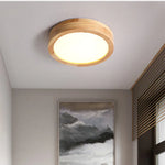 Circular Wood Ceiling Lamp LED Lighting for Living Room, Bedroom, Hallway, and Bathroom